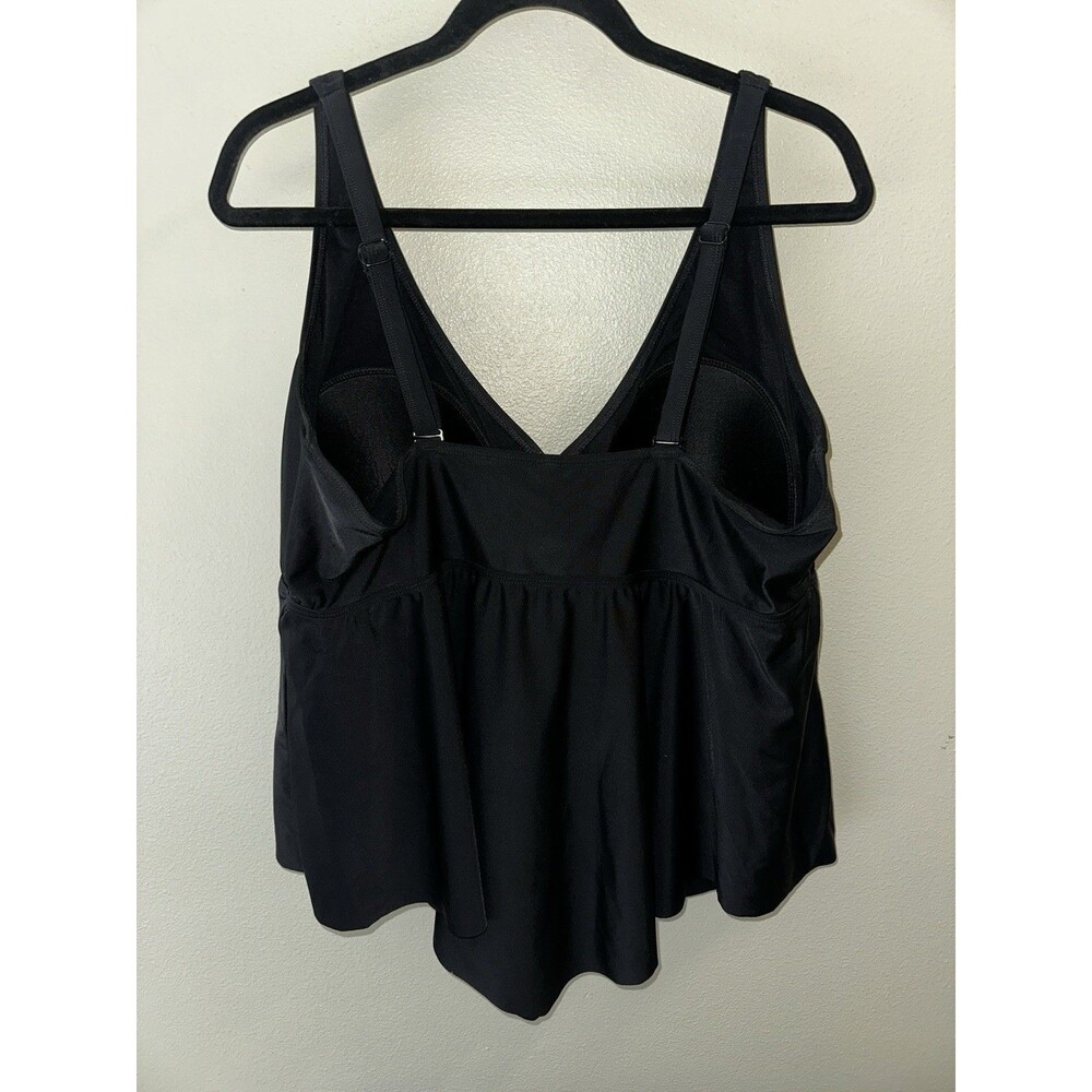 Torrid Tankini Top Size 3 Plus Size Black EUC Swimsuit Bathing Suit Womens 22 24 - Picture 3 of 6